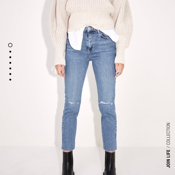 Zara Denim - ZARA slim fit hi-rise ripped jeans